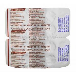 D-Veniz,Desvenlafaxine tablets back