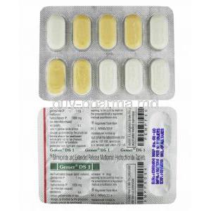 Gemer DS, Glimepiride 1mg and Metformin 1000mg tablets