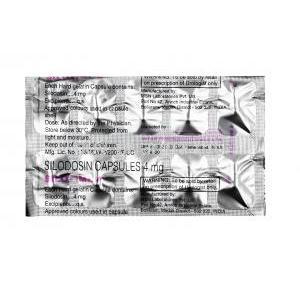 Silotime, Silodosin, 4 mg, Capsule,Sheet information