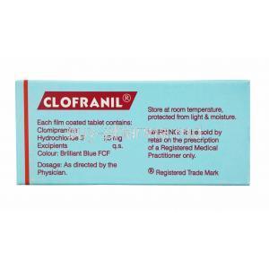 Clofranil, Clomipramine 25mg composition
