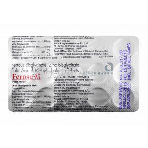 Ferose -XT tablets back