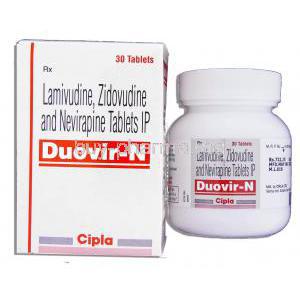 Duovir-N,  Zidovudine/ Lamivudine/ Nevirapine    	300 mg/ 150 mg/ 200 mg (Cipla)