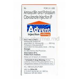 Advent Injection, Amoxycillin and Clavulanic Acid composition