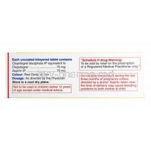 Clopivas AP, Aspirin 75mg and Clopidogrel 75mg composition