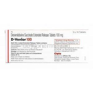 D-Venlor, Desvenlafaxine 100mg composition