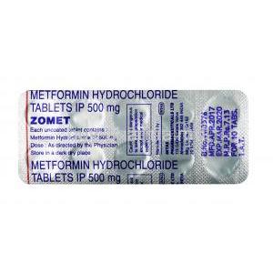 Zomet, Metformin 500 mg,Tablet, sheet information