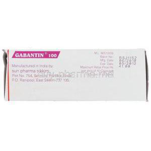 Gabantin, Generic  Neurontin,   Gabapentin 100 Mg Manufacturer Information