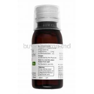 Emeset Syrup Lemon Flavour, Ondansetron bottle back