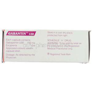 Gabantin, Generic  Neurontin,   Gabapentin 100 Mg Box Composition