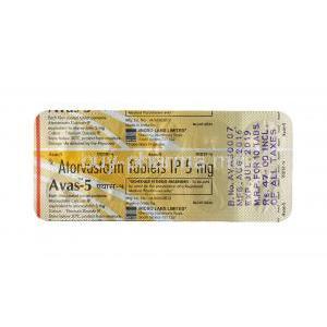 Avas, Atorvastatin 5 mg, Tablet, sheet informatoin