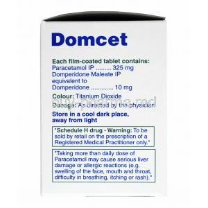 Domcet, Domperidone and Paracetamol composition