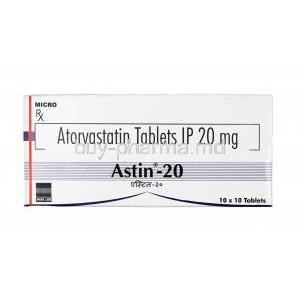 Astin,Atorvastatin, 20 mg, Tablet, box -