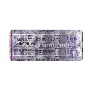 Astin,Atorvastatin, 20 mg, Tablet, sheet information