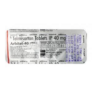 Arbitel, Telmisartan 40 mg,Tablet, sheet information