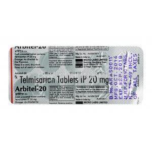 Arbitel, Telmisartan 20 mg,Tablet, sheet information