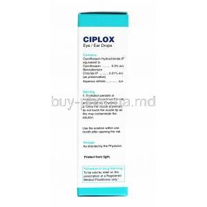 Ciplox Eye Ear Drops, Ciprofloxacin composition