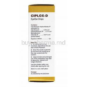 Ciplox-D Eye Ear Drop, Ciprofloxacin and Dexamethasone composition