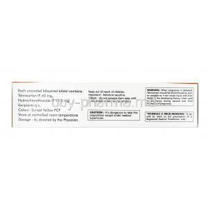 Arbitel-H,Telmisartan 40mg+Hydrochlorothiazide 12.5mg, Tablet, box information