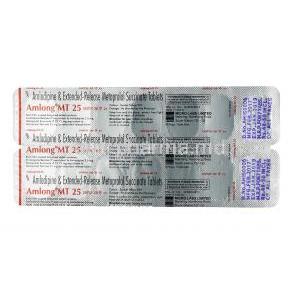 Amlong MT, Amlodipine 2.5mg + Metoprolol Succinate 25 mg, Tablet, sheet information