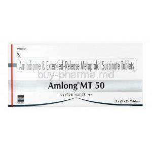 Amlong MT, Amlodipine 5mg + Metoprolol Succinate 50 mg, Tablet, Box