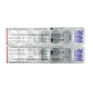 Amlong MT, Amlodipine 5mg + Metoprolol Succinate 50 mg, Tablet, sheet information