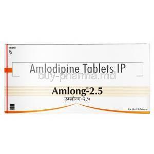Amlong, Amlodipine 2.5 mg, Tablet, Box