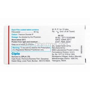 Febucip, Febuxostat 40mg composition