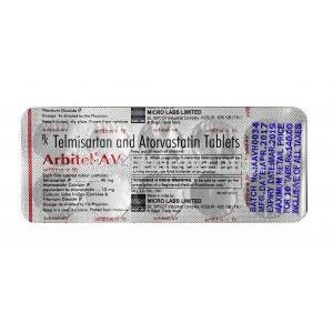 Arbitel AV, Telmisartan 40mg + Atorvastatin 10mg, Tablet, sheet information