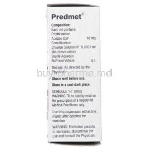 Predmet,  Prednisolone Acetate 1% 10 Ml Eyedrops Box Composition