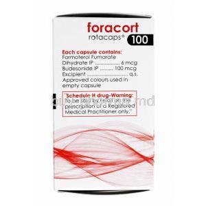 Foracort Rotacap, Formoterol Fumarate 6mcg and Budesonide 100mcg composition