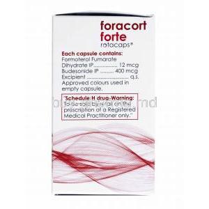 Foracort Forte Rotacap, Formoterol 12mcg and Budesonide 400mcg composition