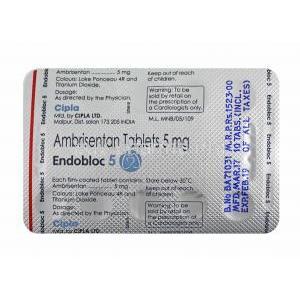 Endobloc, Ambrisentan 5mg tablets back