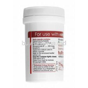 Fullform Rotacap, Beclometasone 200mcg and Formoterol 6mcg bottle side