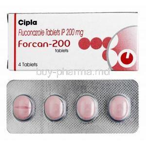 Forcan, Fluconazole 200mg box and tablets