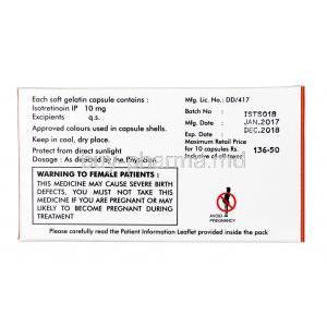 Isotane, Isotretinoin 10 mg, Capsule, box information