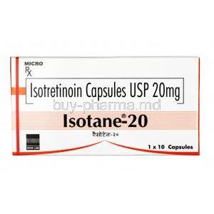 Isotane, Isotretinoin 20 mg, Capsule, box