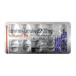 Isotane, Isotretinoin 20 mg, Capsule, sheet information