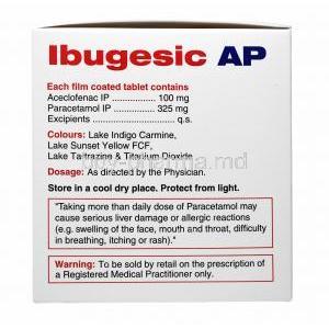 Ibugesic AP, Aceclofenac and Paracetamol composition