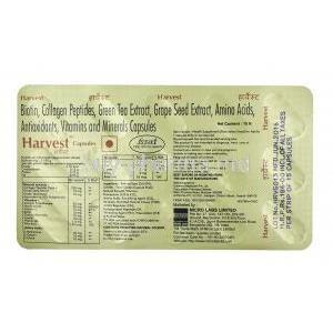 Harvest, a multivitamin made from natural extracts, Soft Gelatin Capsule, Sheet information