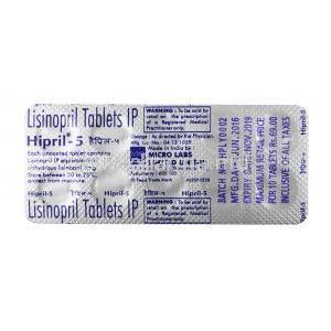 Hipril, Lisinopril 5 mg, Tablet, Sheet information