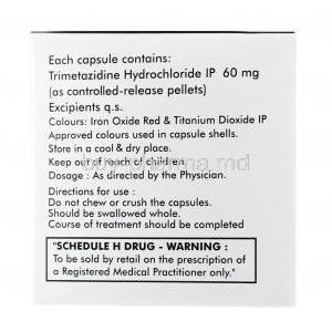 Carvidon OD, Trimetazidine 60 mg, Tablet(CR), Box information