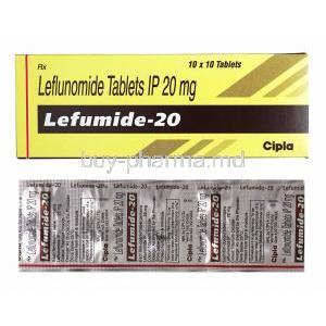Lefumide, Leflunomide 20mg box and tablets