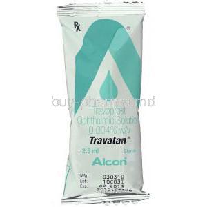 Travatan,  Travoprost Opth. Solution Eye Drop Packaging