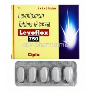 Levoflox,  Levofloxacin 750mg box and tablets