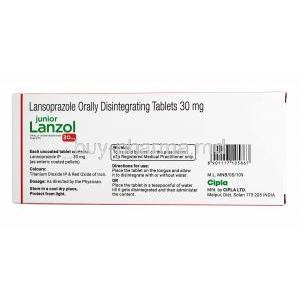 Junior Lanzol Strawberry Flavour, Lansoprazole 30mg composition