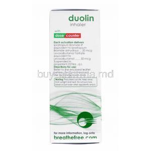 Duolin Inhaler, Levosalbutamol and Ipratropium composition