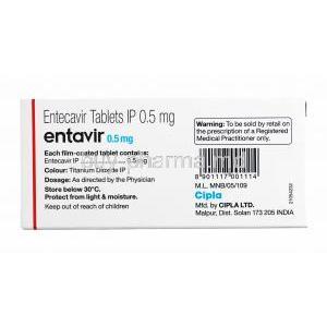 Entavir, Entecavir 0.5mg composition