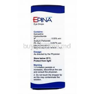 Epina Eye Drop, Epinastine composition