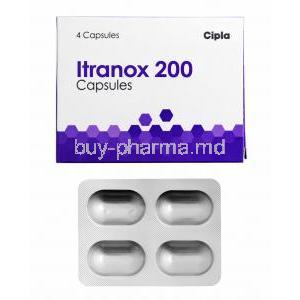 Itranox, Itraconazole 200mg box and capsules