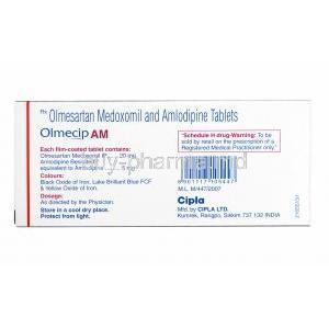 Olmecip AM, Olmesartan and Amlodipine composition